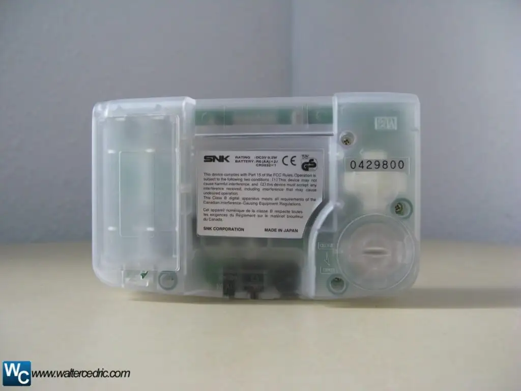 SNK Neo Geo Pocket Color crystal back view
