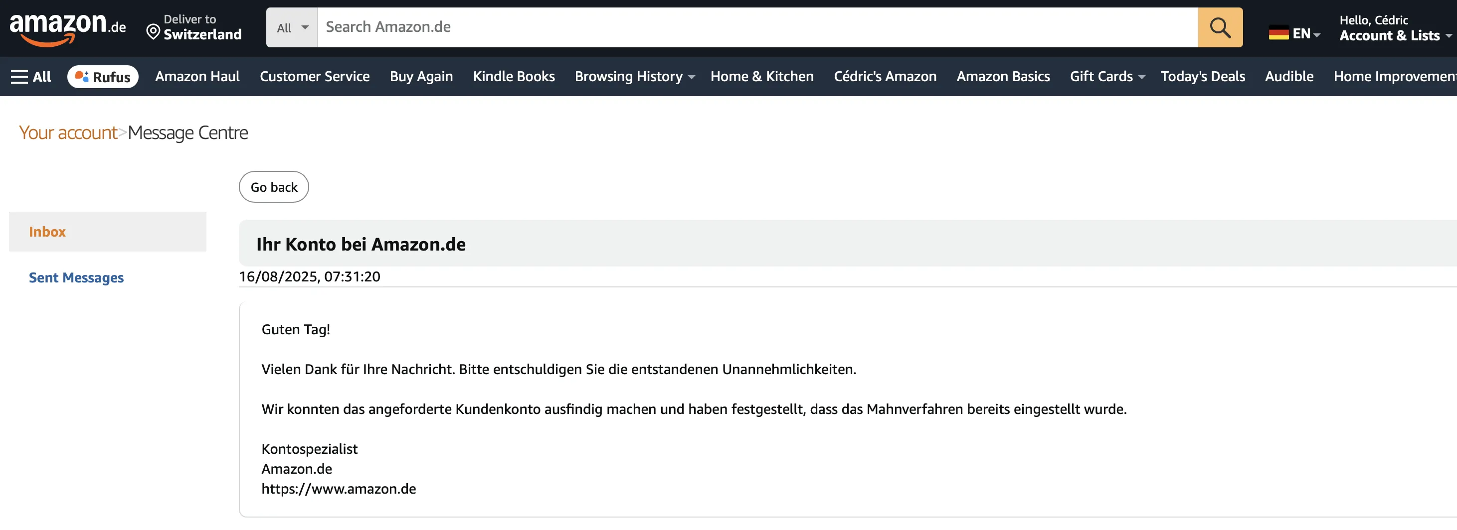 Amazon said it is solved but