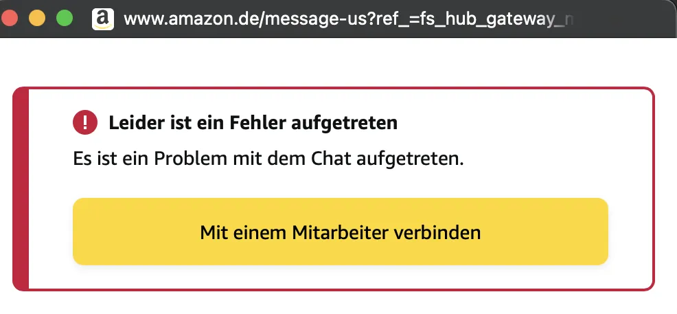 Amazon chat not available